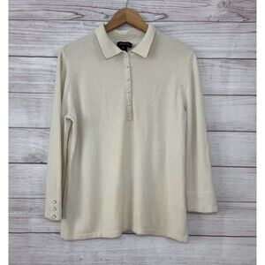 Jones New York Womans Sweater Top  Beige  Wool/rabbit Hair  Long Sleeve SZ XL